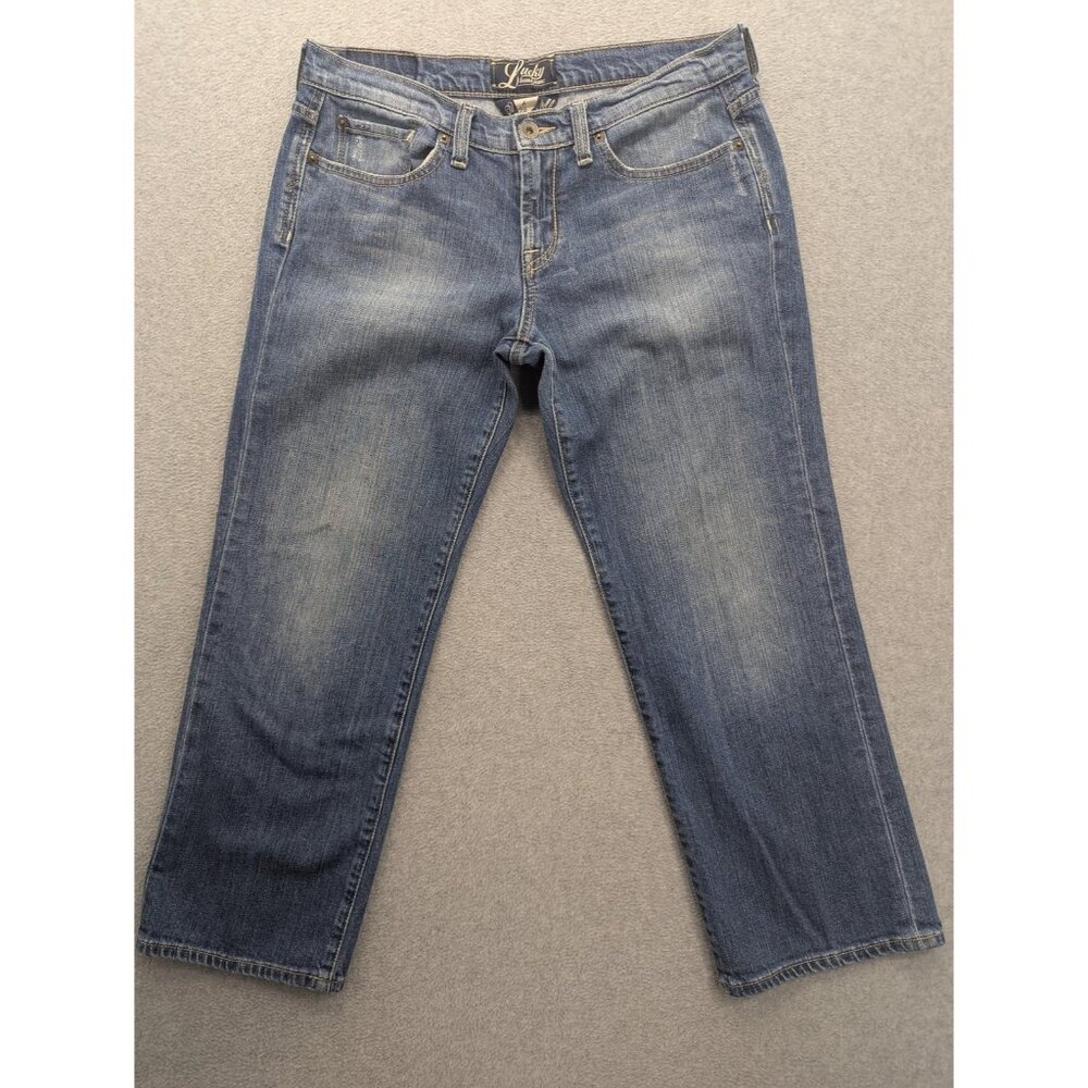Lucky Brand Summer Sweet N Low Crop Jeans Womens 6 Blue Low Rise Stretch Denim